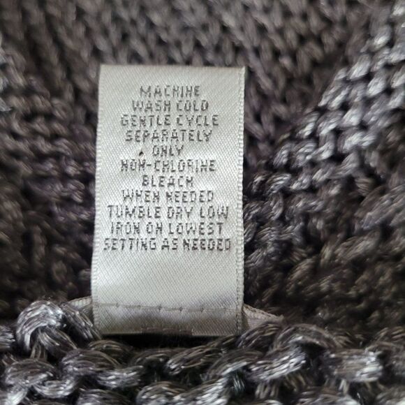 Chico's Womens 2 Cardigan Longline Knit Metallic Sleeveless Medieval Duster - Picture 11 of 12